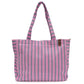 Striped Bag - Lilac & Grey