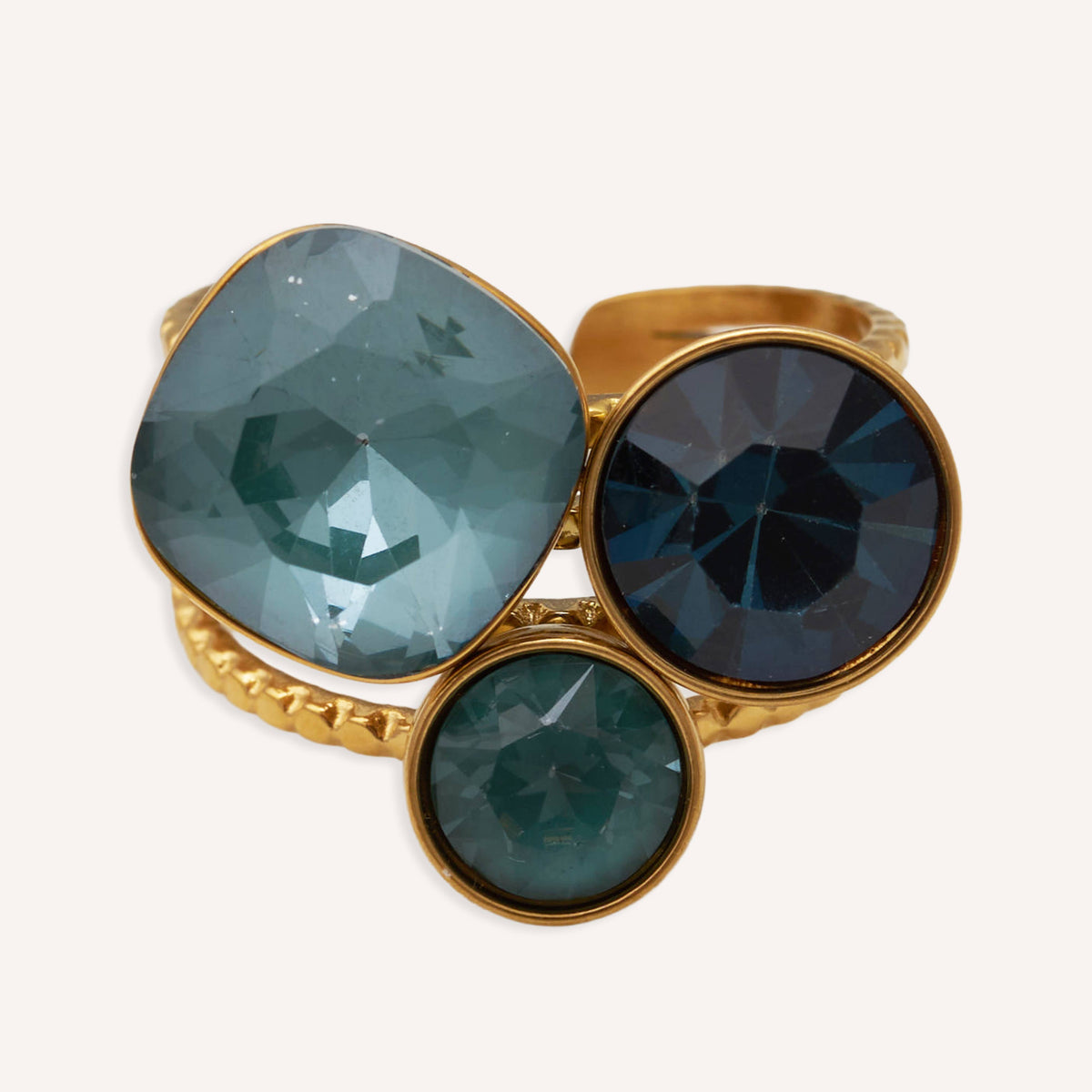 Mirela Adjustable Ring w Crystal Stones