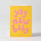 Yay New Baby Embossed Greetings Card