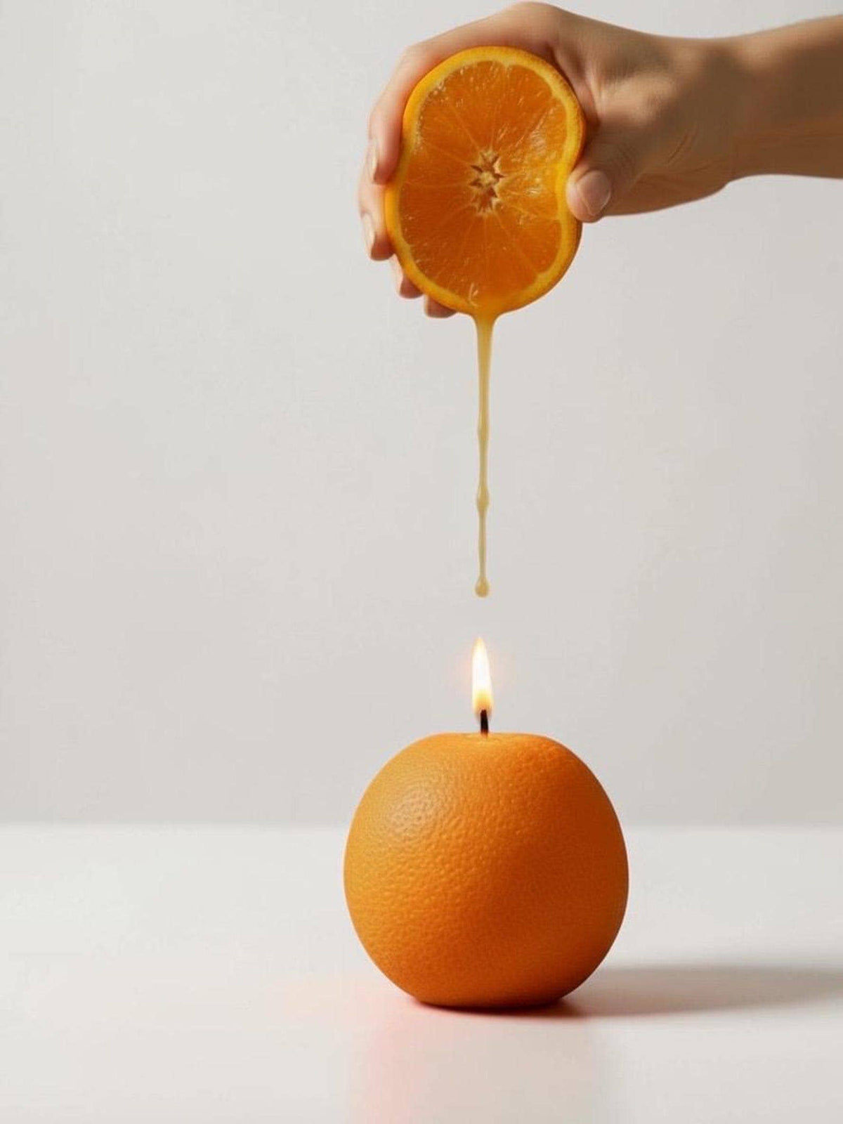 Orange Shaped Fruit Candle