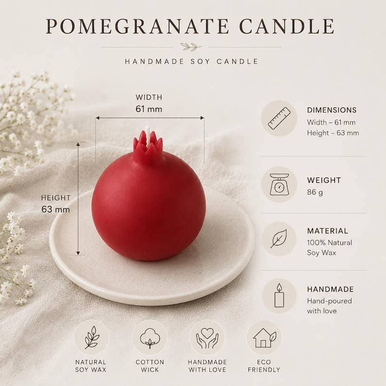 Pomegranate Shaped Candle