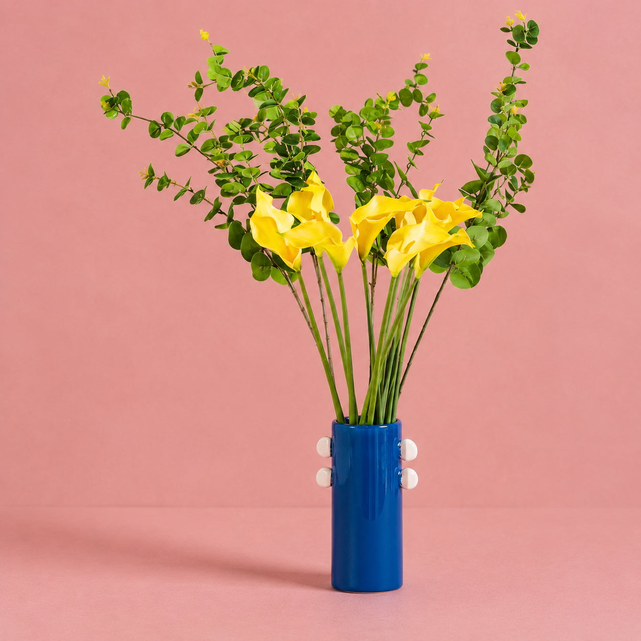 Alma Blue Glass Vase 25cm
