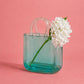 Sophia Blue Glass Handbag Vase – 19.5 × 9 × 27 cm