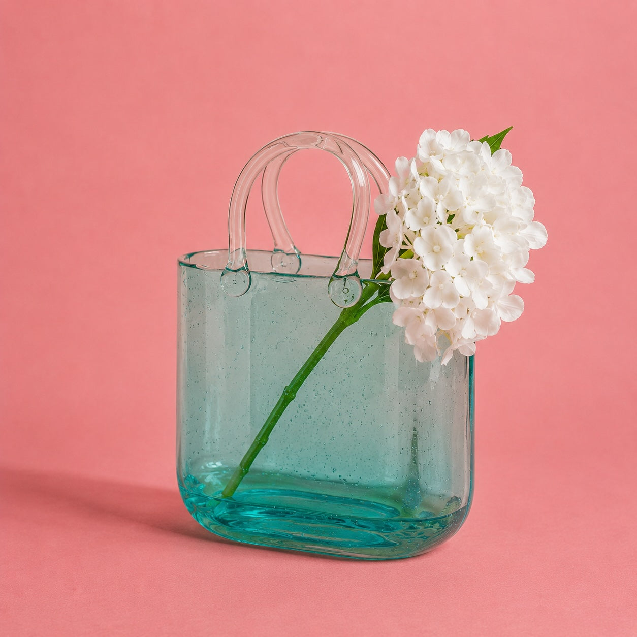 Sophia Blue Glass Handbag Vase – 19.5 × 9 × 27 cm