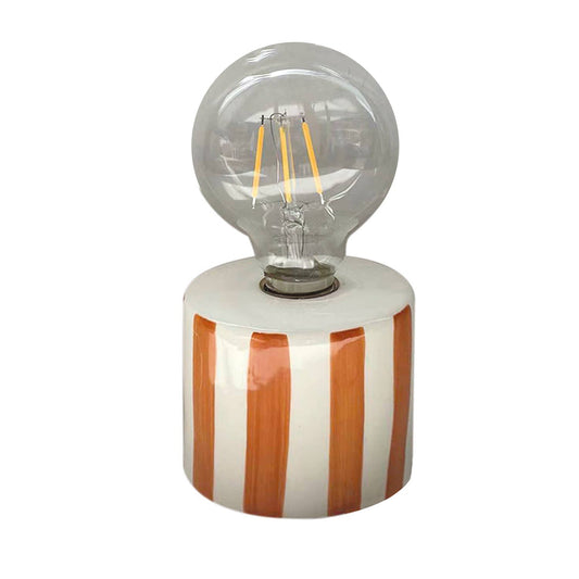 Striped Orange Ceramic Lamp