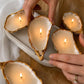 Oyster Seashell Candles Gold Painted