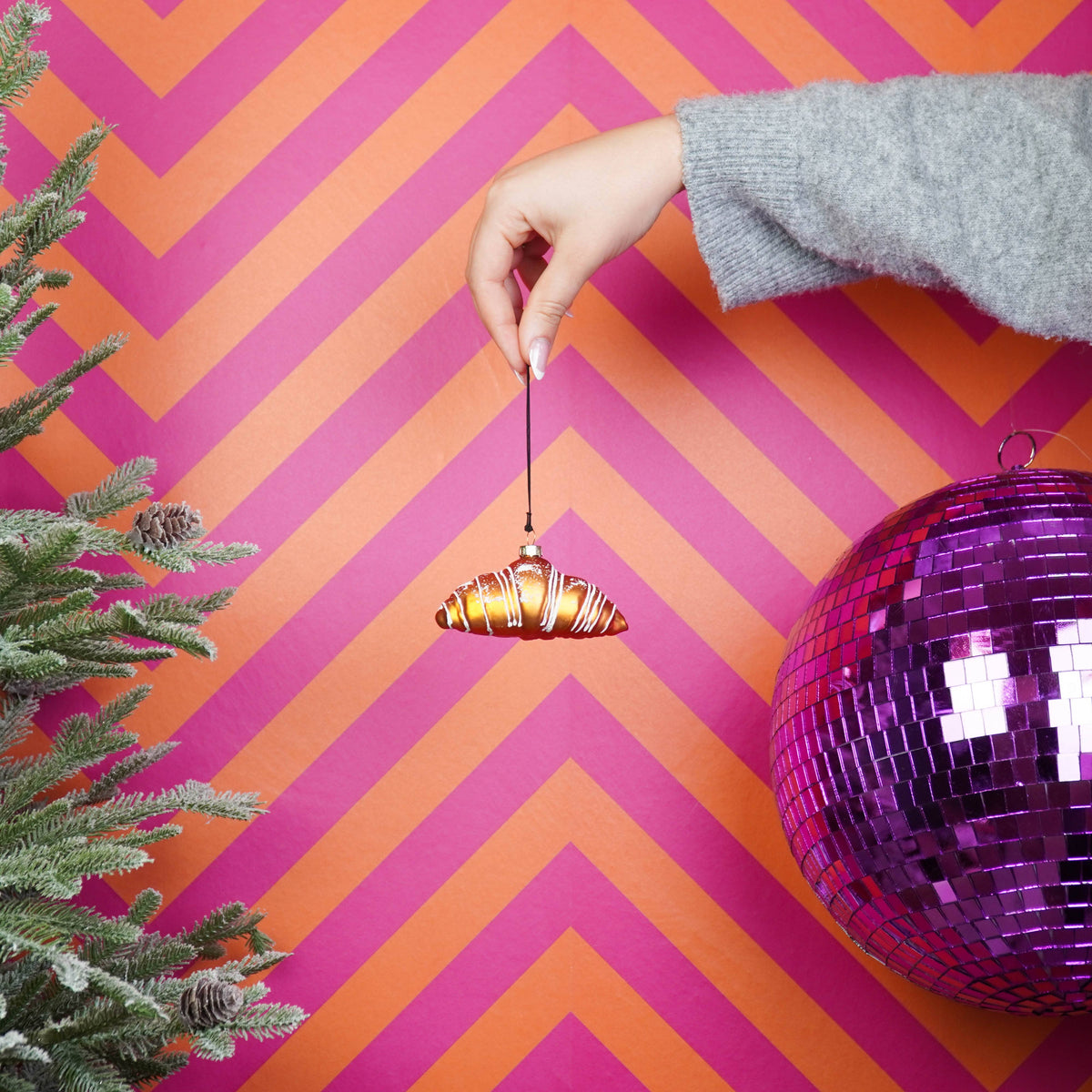 Glass Croissant Ornament