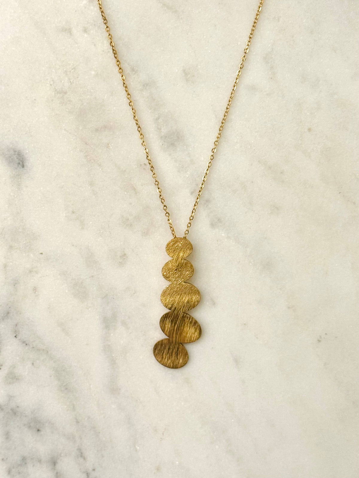 Pebbles Brushed Gold Necklace