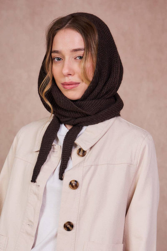 Sophie Hooded Scarf - Chocolate