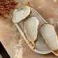 Oyster Seashell Candles Gold Painted