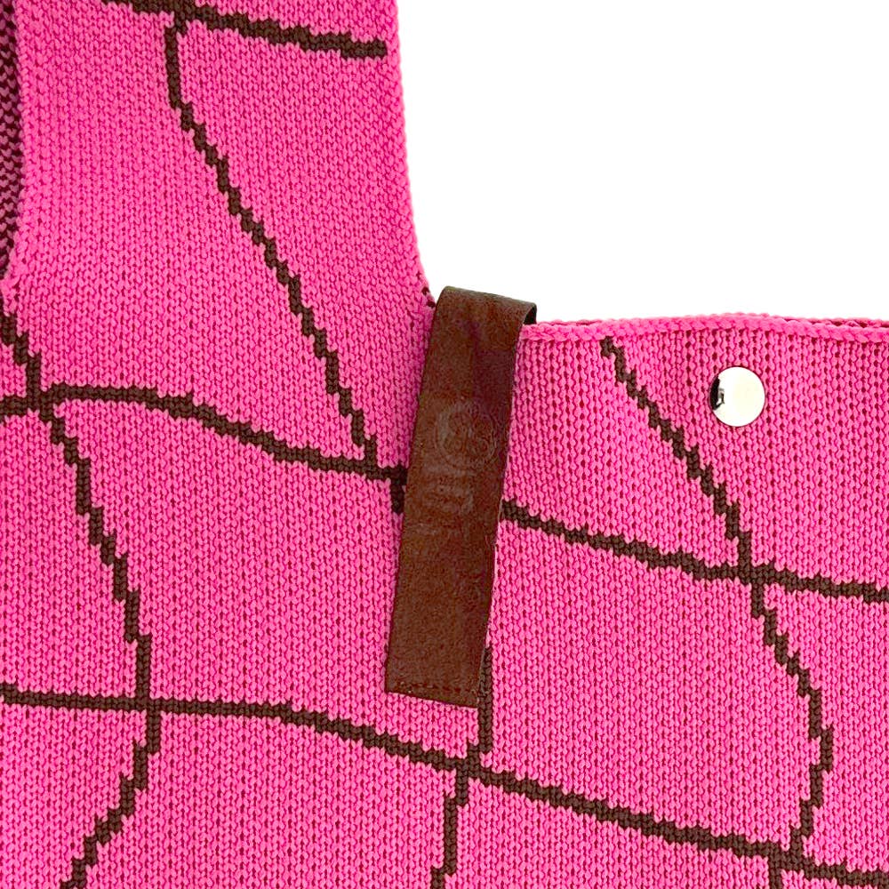Pink Checkered Shopper