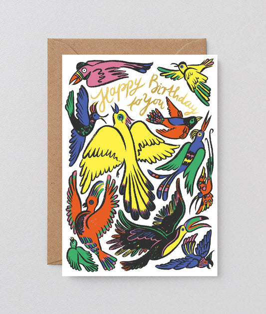 Happy Birthday Birds' Greetings Card