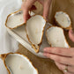 Oyster Seashell Candles Gold Painted