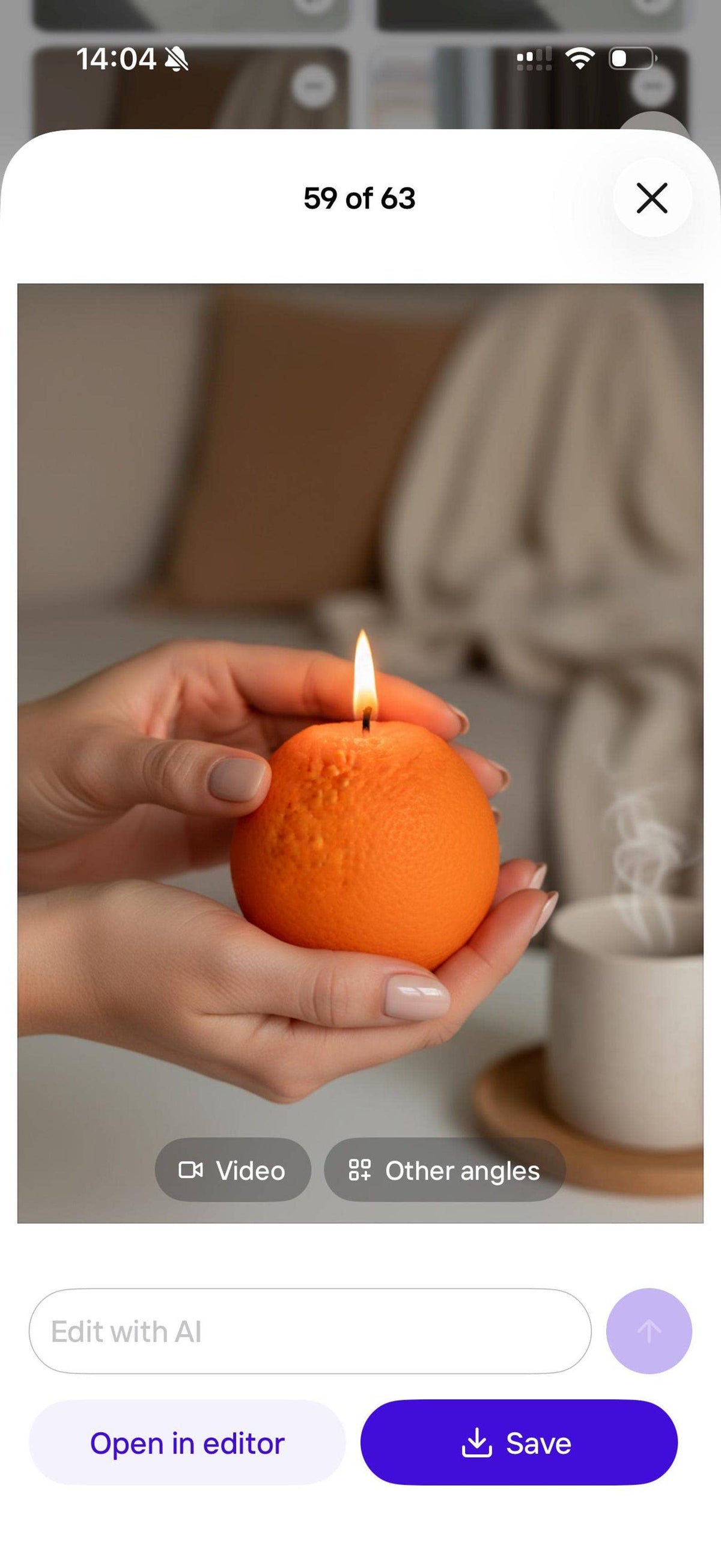 Orange Shaped Fruit Candle