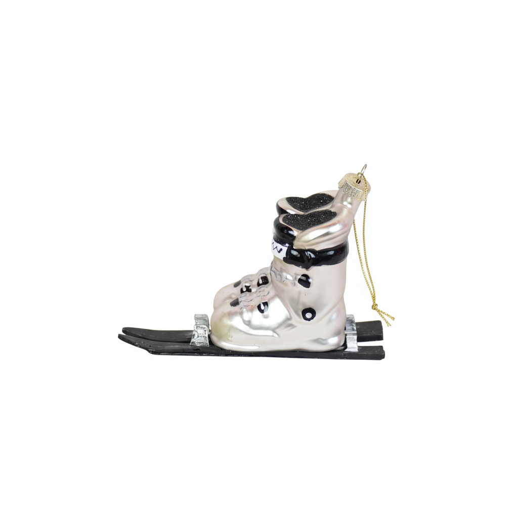 Glass Ski Boots Ornament