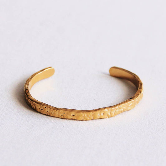 Hammered Bangle - Gold
