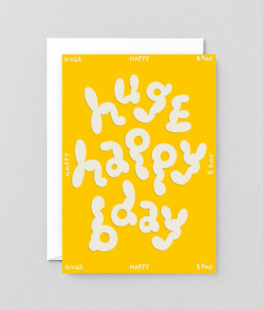 Huge Happy Bday Embossed Greetings Card