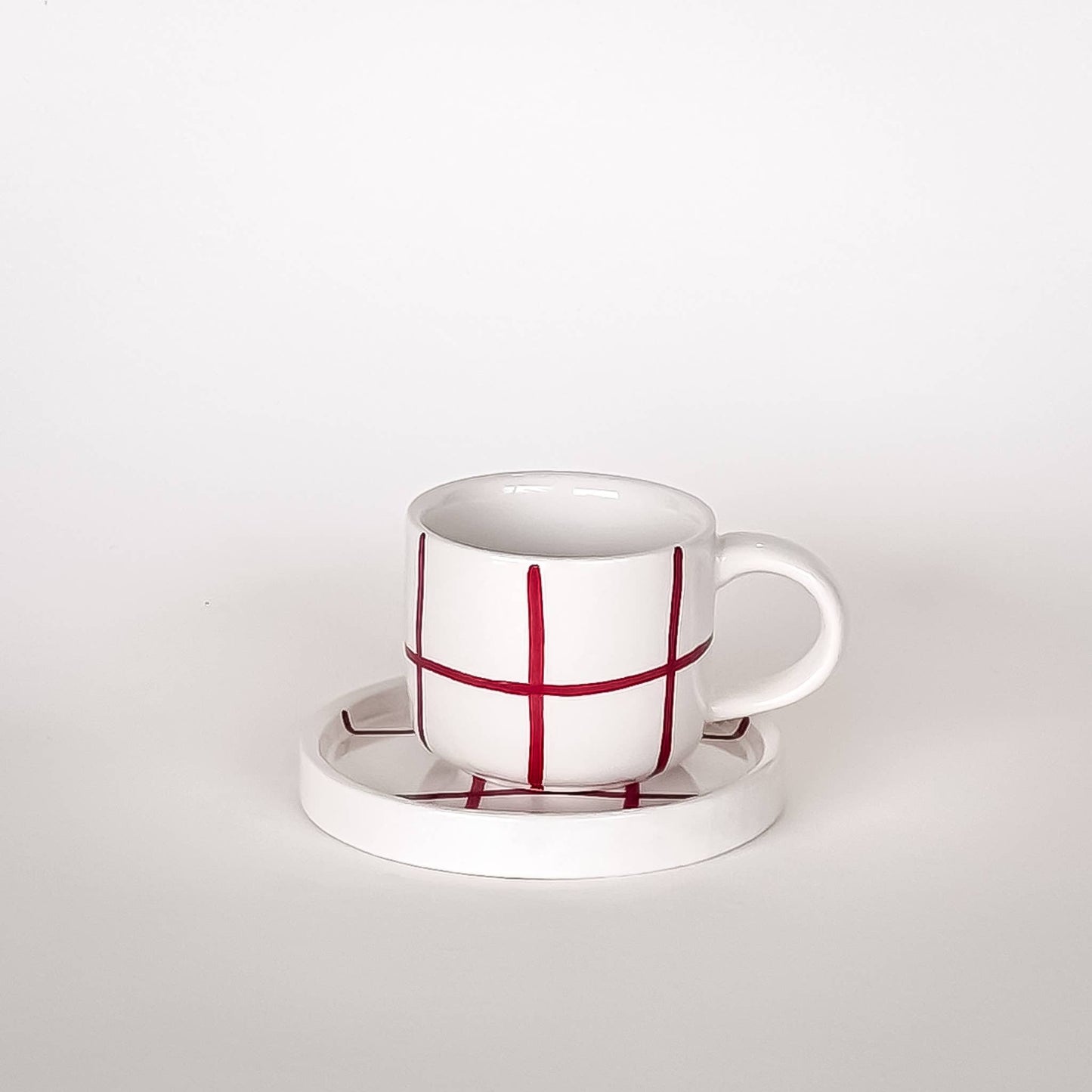 Espresso Grid - Red Set of 2