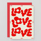 Love Love Love Embossed Greeting Card