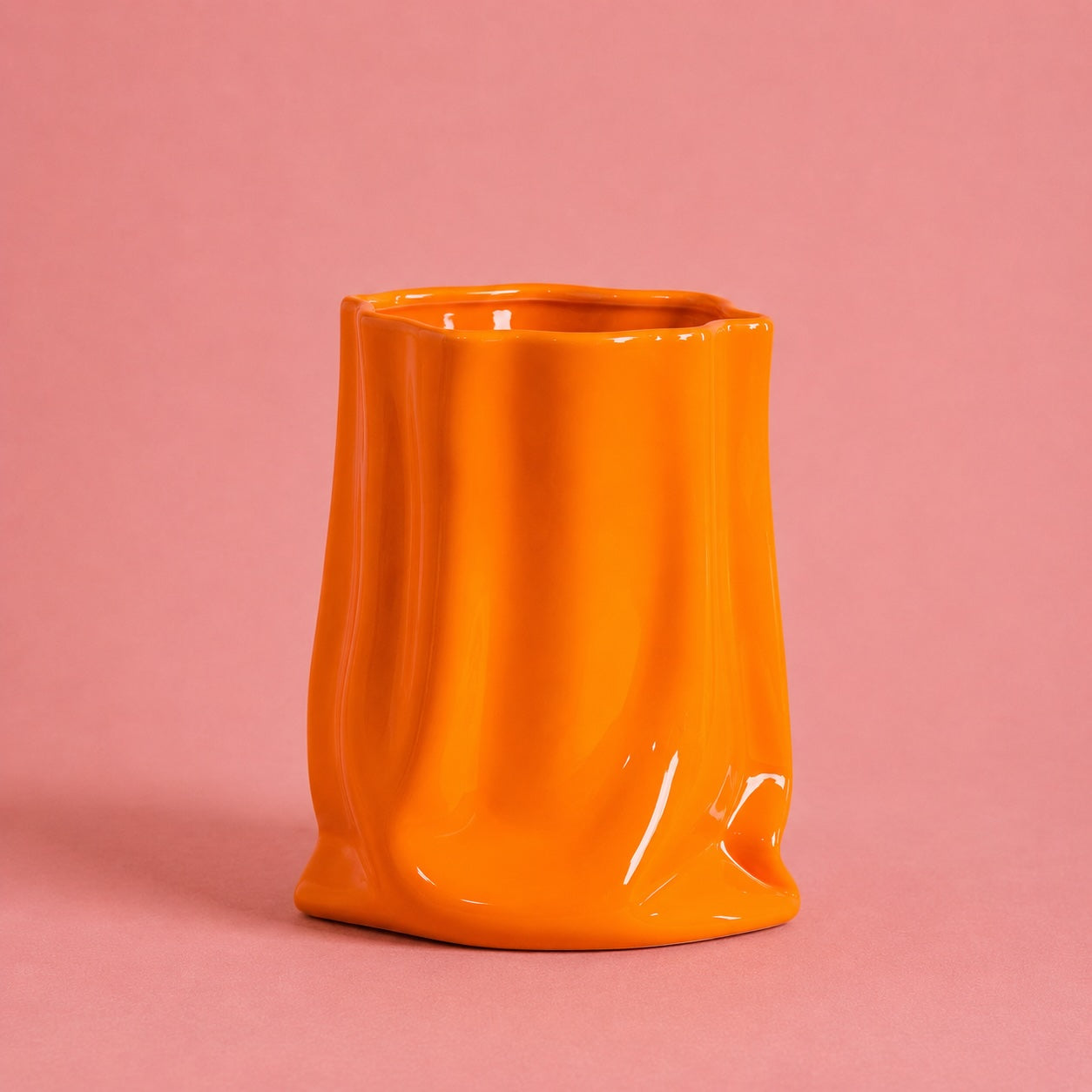 Lux Orange Ceramic Vase 20 x 20 x 23.5 cm