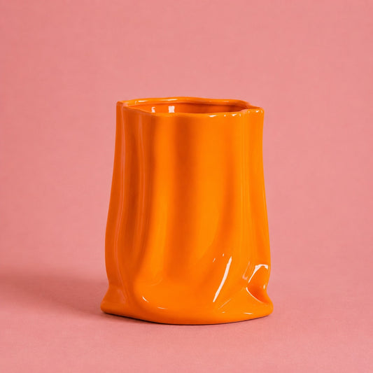 Lux Orange Ceramic Vase 20 x 20 x 23.5 cm